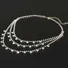 2016   women sliver three strings plated Chain Austrian crystal rhinestone pendant cross wedding necklace #N059