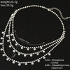 2016   women sliver three strings plated Chain Austrian crystal rhinestone pendant cross wedding necklace #N059