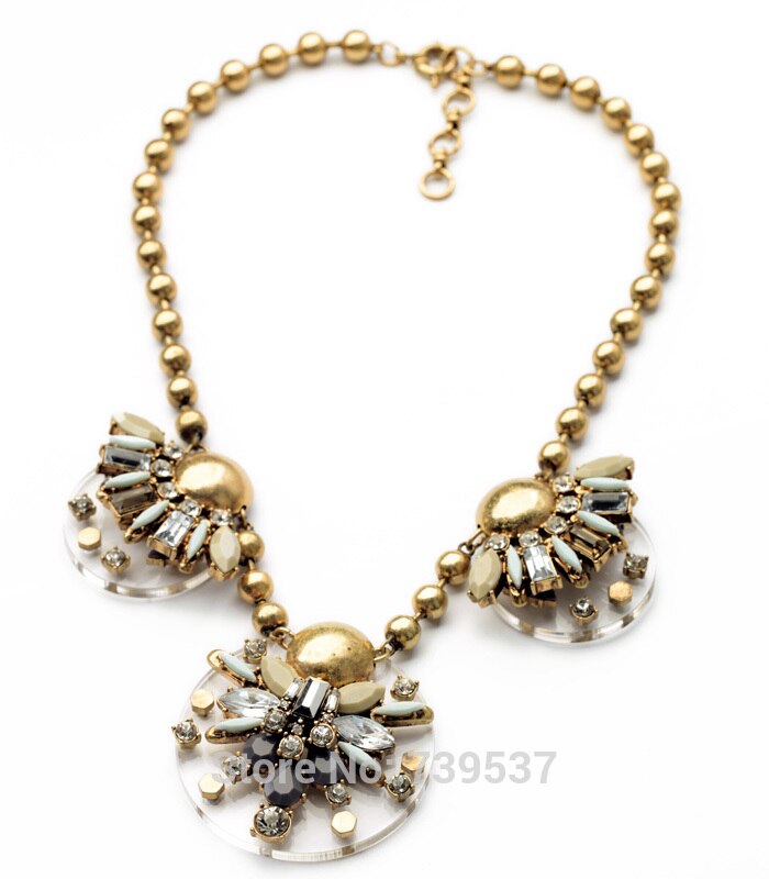 2021 Created Gem Stone Jewelry Gold Color Bead Chains Necklace From Chic