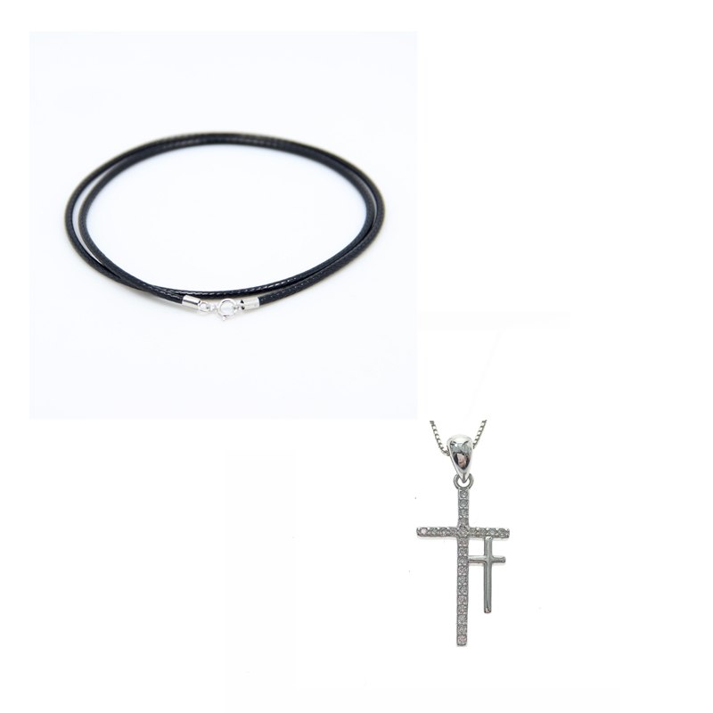 2020 Double Cross Pendant Necklace Women Steampunk sterling silver jewelry For Women Girls Choker Necklace Men jewelry