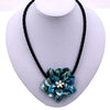 2021 Europe brand  White Pearl and Turquoises baroque shell flower pendant necklace female vintage jewelry