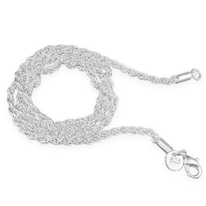 2020 Fashion 3mm Rope Chain 925 sterling Silver Long Necklace Pendant Men Jewelry Y6