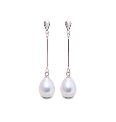 2020 Fashion Brand Natural Pearl Statement Earrings Outstanding For Women Long Earring 925 Sterling Silver Jewelry Wedding Gift