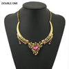2022 Gem Necklace Blue Rose red Vintage Choker Collar Maxi Statement Fine Jewelry for Women