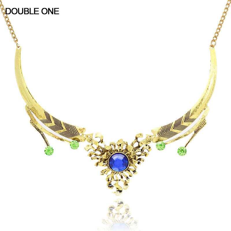 2022 Gem Necklace Blue Rose red Vintage Choker Collar Maxi Statement Fine Jewelry for Women