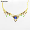 2022 Gem Necklace Blue Rose red Vintage Choker Collar Maxi Statement Fine Jewelry for Women
