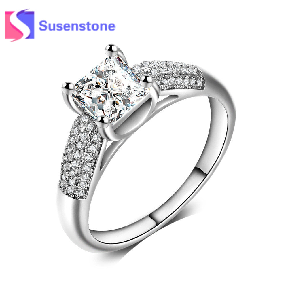 2020 Fashion Jewelry Elegant Ring For Women Engagement Wedding Female Silver White Zircon Rings Jewelry Luxury Design Size 6-10