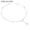 2020 Fashion Natural pearl Chokers Necklaces For Women 925 sterling silver jewelry silver chain pearl necklaces & pendants Gifts