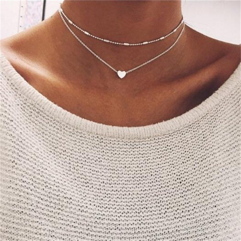 2020 Fashion Summer Fashion jewelry Peach heart necklace Tassel Pendant necklace