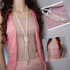 2020 Fashion Womens Vintage Jewelry 125cm Long Knotted Simulated Pearl Necklace Beads Sweater Chain Necklaces Pendants Wholesale