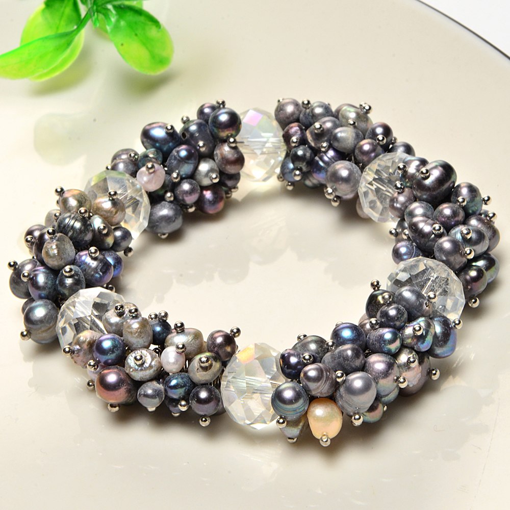 2020 Fashion gifts pearl bracelet glamorous flirtatious full starry double color adjustable jewelry cute sweet woman