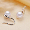 2020 Half Round Natural Pearl White/Yellow 925 Sterling Silver Dangle Earrings