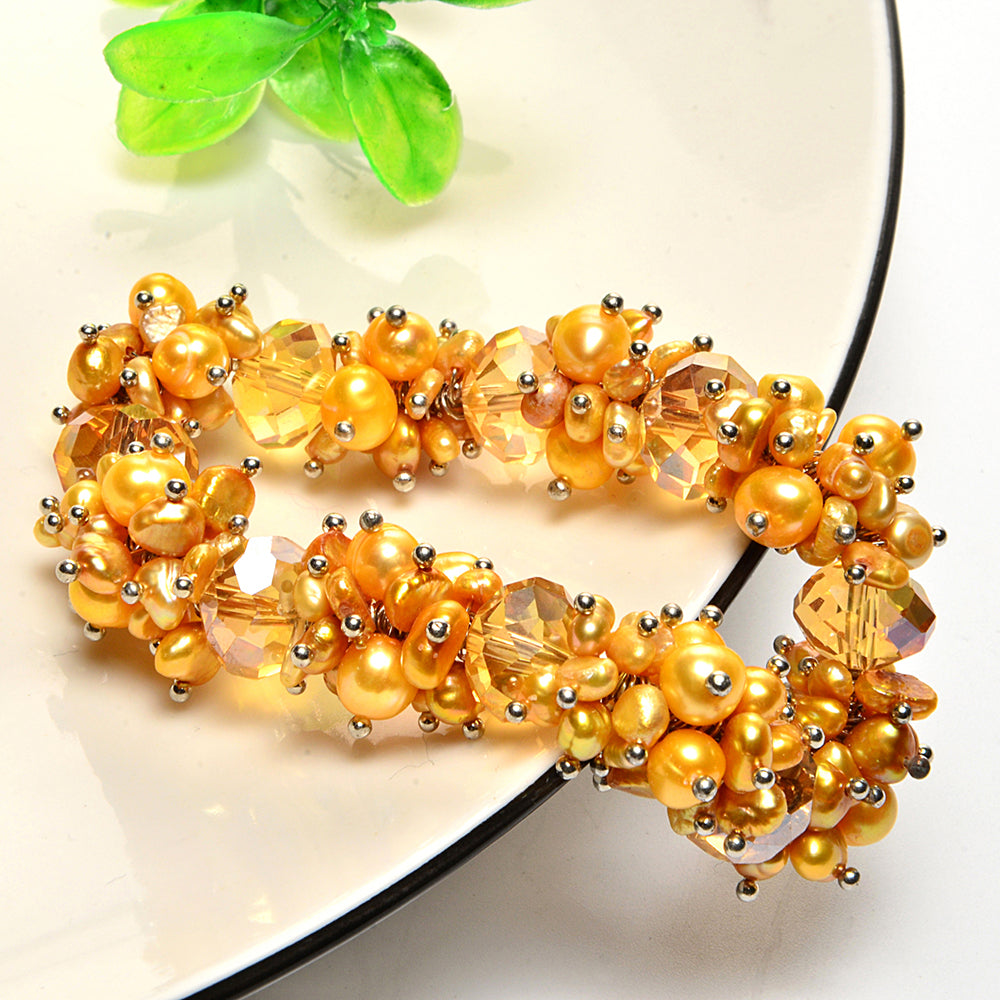 2020 Hot Selling Bracelets for Women Natural Pearl Crystal Charm Bracelet Gold Trendy Costume Jewelry Rope Chain Wholesale