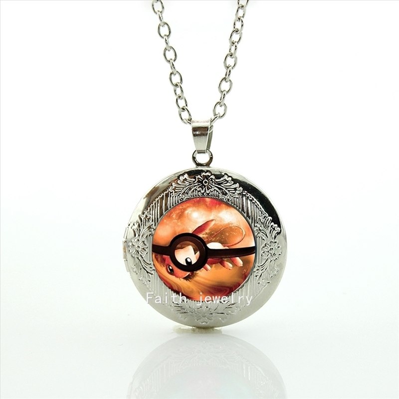 2020 Limited Collier Maxi Necklace Collares Pokemon Art Photo Locket Necklace Plated Jewelry For The Children And Kids Hh074