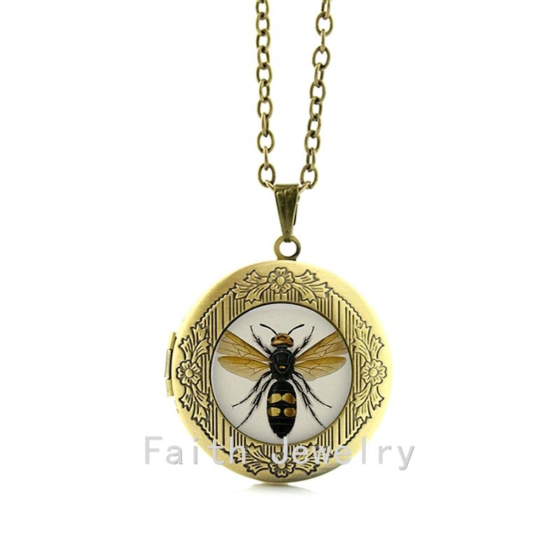 2020 Limited Maxi Necklace Collares Collier Bee Lithograph Handcrafted Pendant Necklace - Natural History Jewelry Locket N633