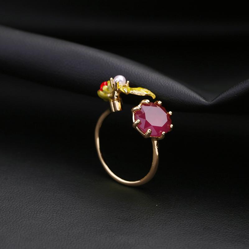2020 Limited New Arrival Zinc Alloy Jewelry Sets Jewelry Wholesale/ Enamel Flower Bird Earring Ring Set Daily Bijoux