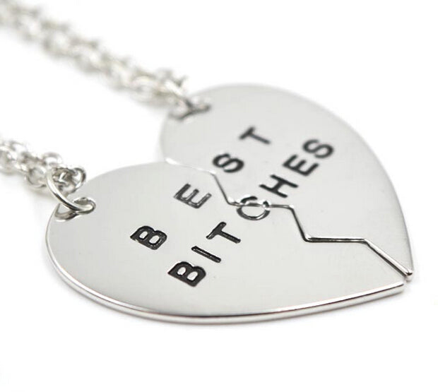 2020 Limited New Collier Collares Broken Heart Pendant Necklaces Best Bitches 3 Parts Pendnat 2 Necklace For Jewelry Fth-n16