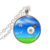 2020 Limited Real Collier Collares Pendant Necklace Dandelion Plated Chain Necklaces Glass Cabochon Natural Plant Jewelry HZ1