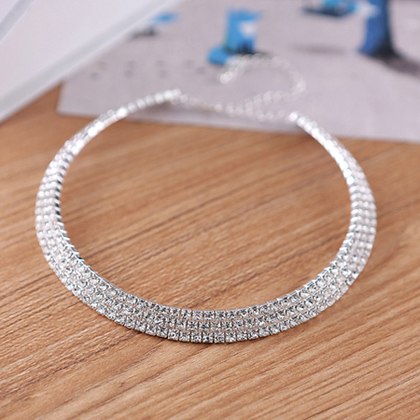 2020 Limited Sale Jewelry Sets Wedding Bridal Choker Necklace Earrings Diamante Rhinestone 3 Row Prom Set