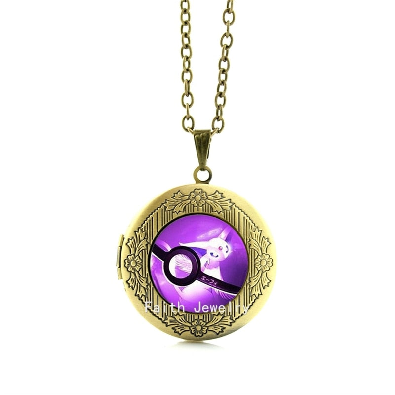 2020 Limited Sale Maxi Necklace Collares Collier Pokemon Inspired Pendant Necklace Plated Glass Cabochon Jewelry For Gift Hh075