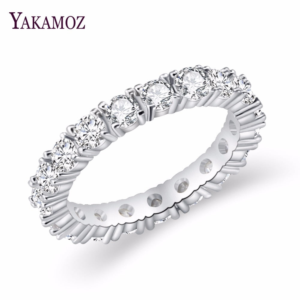 2020 Luxury Brand Jewelry White Color Inl Cubic Zirconia Unique Shaped Ring for Women Wedding Engagement Size