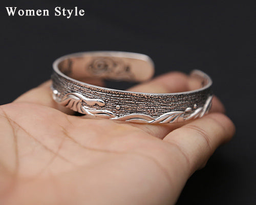 2020 Men Women Couple Bangle 100% Real S999 sterling silver Eachother Opening Bracelet Bangle Christmas gift fine jewelry FB13