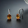 2020 Mew Fashion 925 Sterling-Silver-Jewelry Earrings for Women 2ct Citrine Top Quality Stud Earrings For women