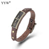 2020 NEW Arrival Cowhide Punk Style Leather Men Bracelet & Bangle Antique Bronze Color Plated Bracelet Fashion Charm Bracelet
