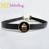 2021 Bioshock Infinite Necklace Bird Cage Choker With Pendant Glass Jewelry Leather Choker Necklace For Women