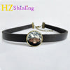 2021 Bioshock Infinite Necklace Bird Cage Choker With Pendant Glass Jewelry Leather Choker Necklace For Women