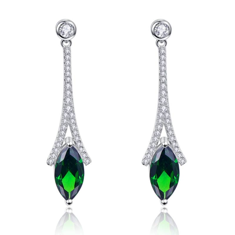 2020 Nano Emerald Dangle Vintage Earrings Drop Silver Water Drop Cut For Women 925 Solid Sterling Silver Brand Fashion Earrings