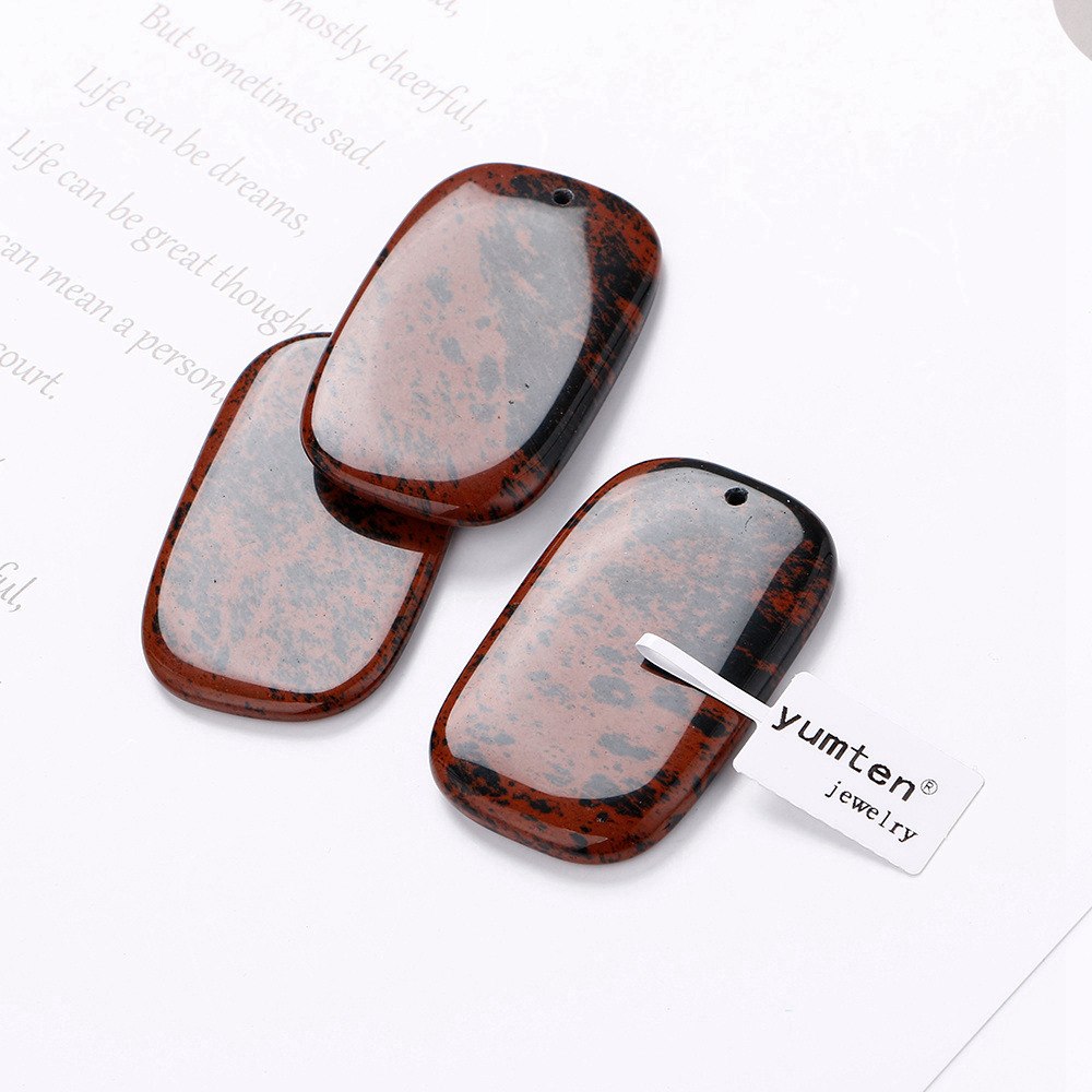 2020 Natural Gemstone Jewelry Tigers Eye Men Black Bead Chain Square Pendant Colares Necklace Woman Carnelian Gerdanlik Kolye