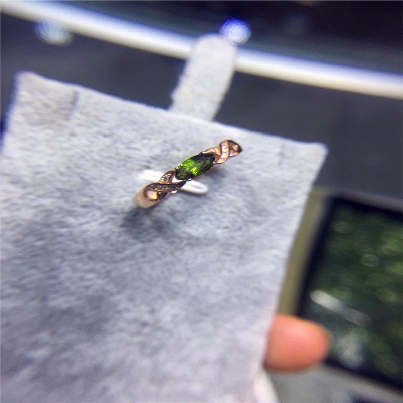 2020 Natural tourmaline Ring 925 Sterling Silver Gemstone Jewelry Women Fine Jewelry Green Charm ring Mariques horse eye