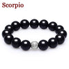 2020 New 12 Constellation High Quality 14mm Black Agate Stone Lucky Beads Strand Bracelet Couple Bracelets for Men Wholesale