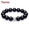 2020 New 12 Constellation High Quality 14mm Black Agate Stone Lucky Beads Strand Bracelet Couple Bracelets for Men Wholesale