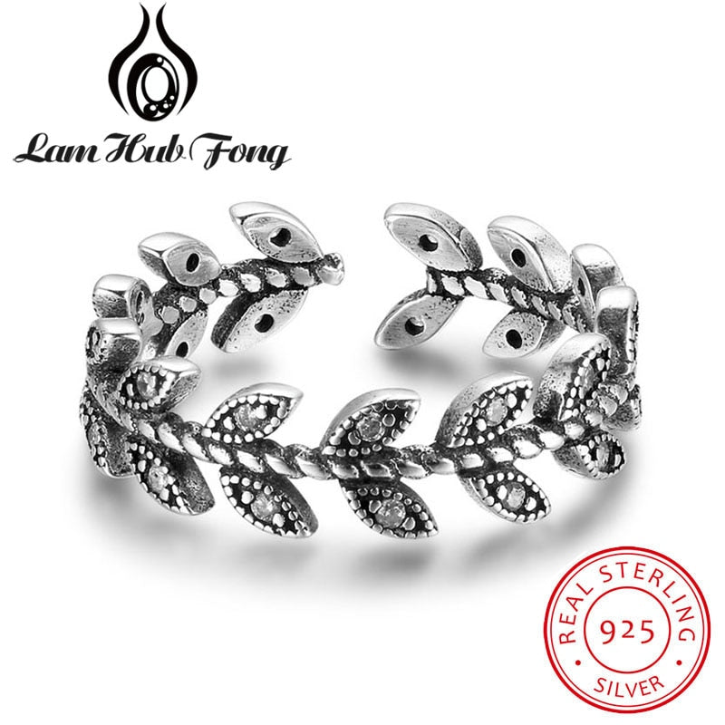 2020 New 925 Sterling Silver Multiple Leaf Shape Rings For Women Party Fine Jewelry Adjustable Open Ring (Lam Hub Fong)