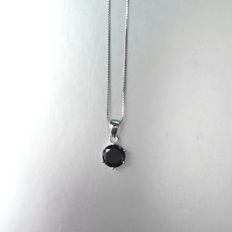 2020 New AAA+Zircon 8 Color Round Pendant Necklace Women 925 silver necklaces Fashion Jewelry colar chain Ladies Christmas gift