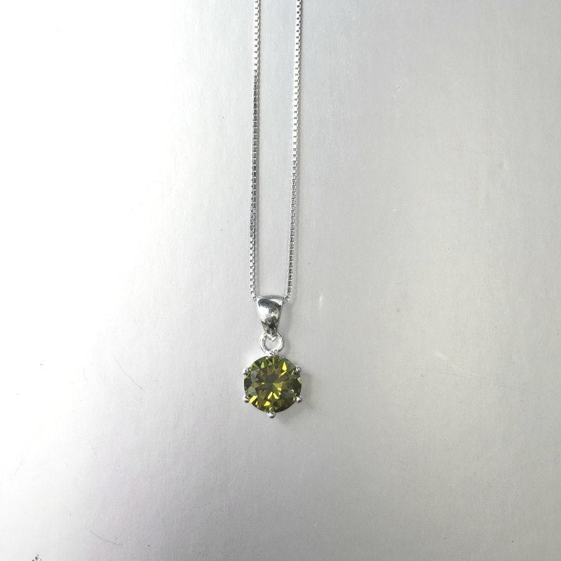 2020 New AAA+Zircon 8 Color Round Pendant Necklace Women 925 silver necklaces Fashion Jewelry colar chain Ladies Christmas gift