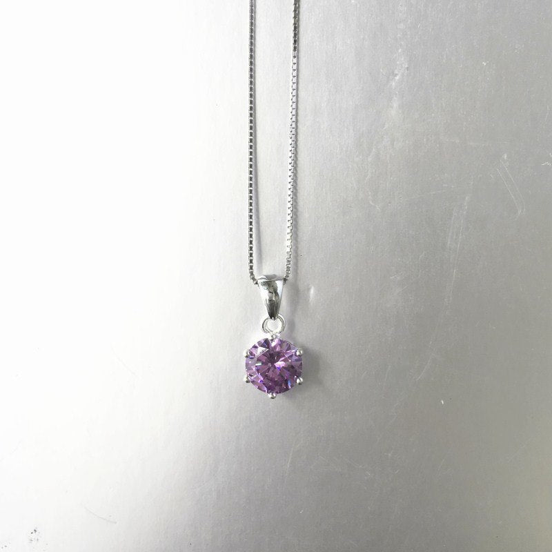 2020 New AAA+Zircon 8 Color Round Pendant Necklace Women 925 silver necklaces Fashion Jewelry colar chain Ladies Christmas gift