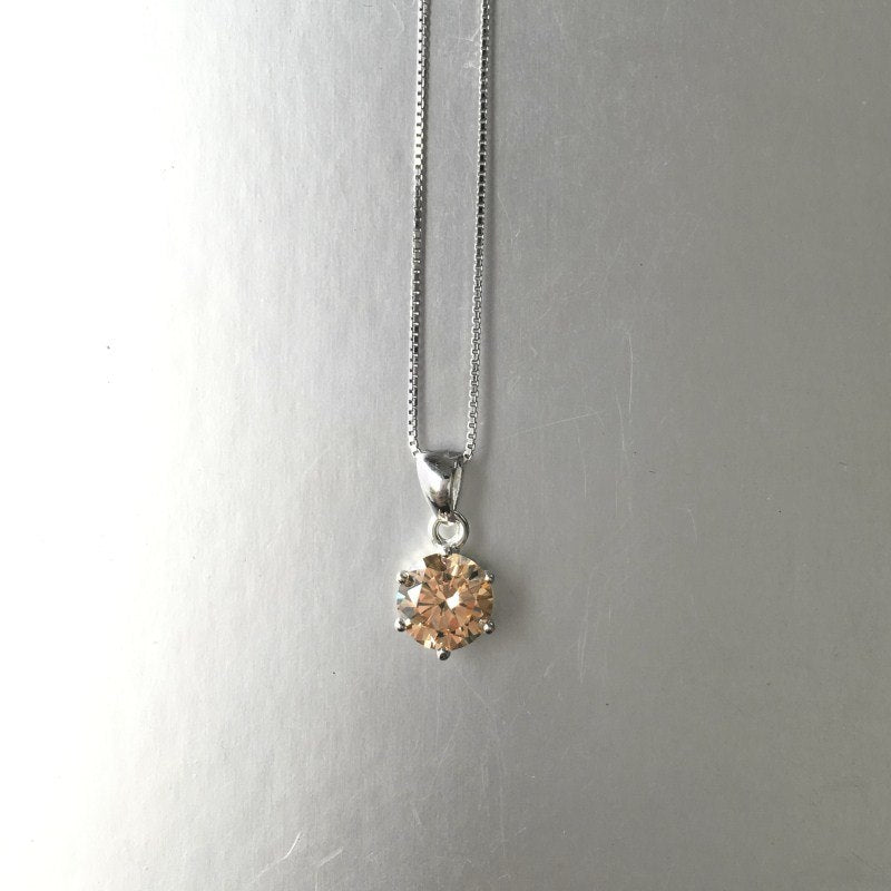 2020 New AAA+Zircon 8 Color Round Pendant Necklace Women 925 silver necklaces Fashion Jewelry colar chain Ladies Christmas gift