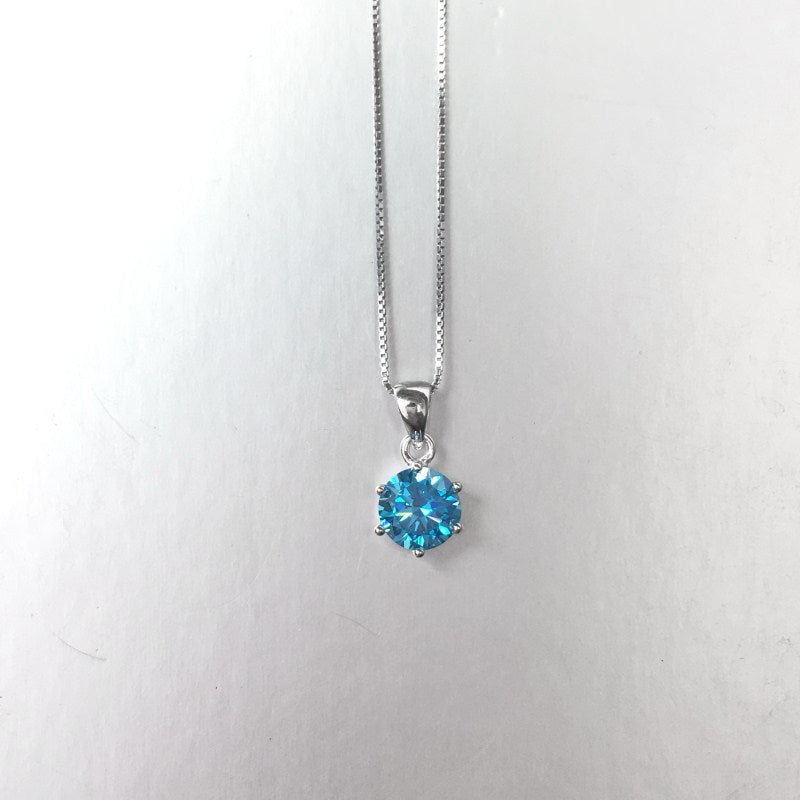 2020 New AAA+Zircon 8 Color Round Pendant Necklace Women 925 silver necklaces Fashion Jewelry colar chain Ladies Christmas gift