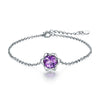 2020 New Arrival Amethyst Bracelets for Women 925 Sterling Silver Jewelry Flower Shape Romantic Women Gift bracelet femme