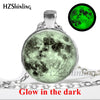 2020 New Arrival Glowing Jewelry Full Moon Necklace Handmade Glass Dome Lunar Eclipse Necklace Glow in the dark Pendant Jewelry