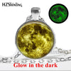 2020 New Arrival Glowing Jewelry Full Moon Necklace Handmade Glass Dome Lunar Eclipse Necklace Glow in the dark Pendant Jewelry