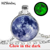 2020 New Arrival Glowing Jewelry Full Moon Necklace Handmade Glass Dome Lunar Eclipse Necklace Glow in the dark Pendant Jewelry