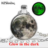 2020 New Arrival Glowing Jewelry Full Moon Necklace Handmade Glass Dome Lunar Eclipse Necklace Glow in the dark Pendant Jewelry