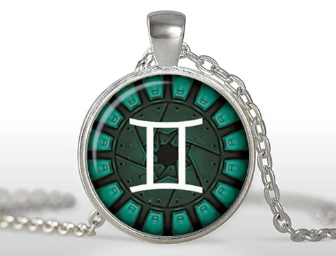 2020 New Arrival Limited Trendy Women Maxi Necklace Collares Collier Gemini Pendant Necklaces Glass Zodiac Sign Jewelry HZ1