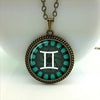 2020 New Arrival Limited Trendy Women Maxi Necklace Collares Collier Gemini Pendant Necklaces Glass Zodiac Sign Jewelry HZ1