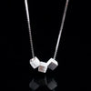 2021 s Silver Color Three Box Cube Necklaces Pendant For Women Fashion