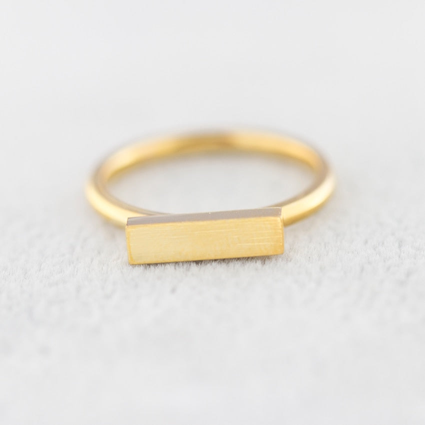 2020 New BFF Minimal Thin Cubic Bar Rings For Women Men's Boho Jewelry Stainless Steel Gold Silver Color Ring Friends Gifts